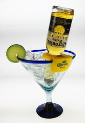 Mexican margarita glass blue rim Corona Rita Coronarita beer bottle holder 4