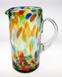 Mexican glass confetti swirl pitcher hand made