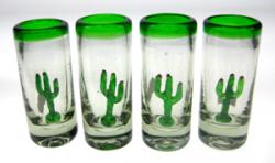 Shot glasses Mexican cactus agave saguaro prickly pear