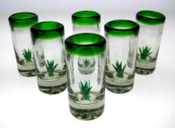 Mexican shot glass agave cactus tequila 6