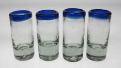 shot glasses blue rim Mexico 4